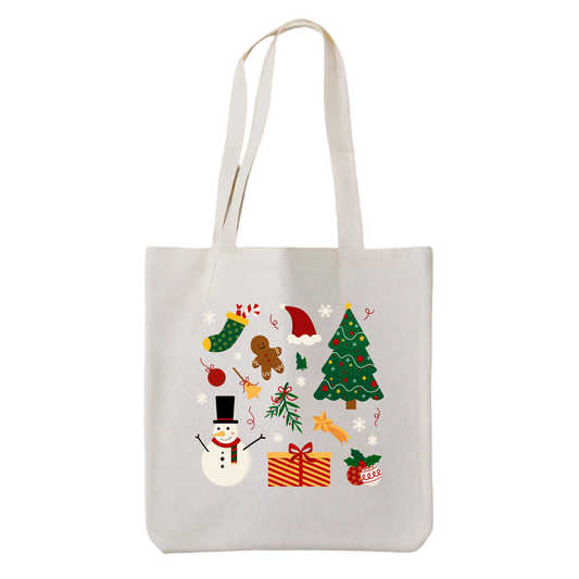 Tote bag con elementos navideños