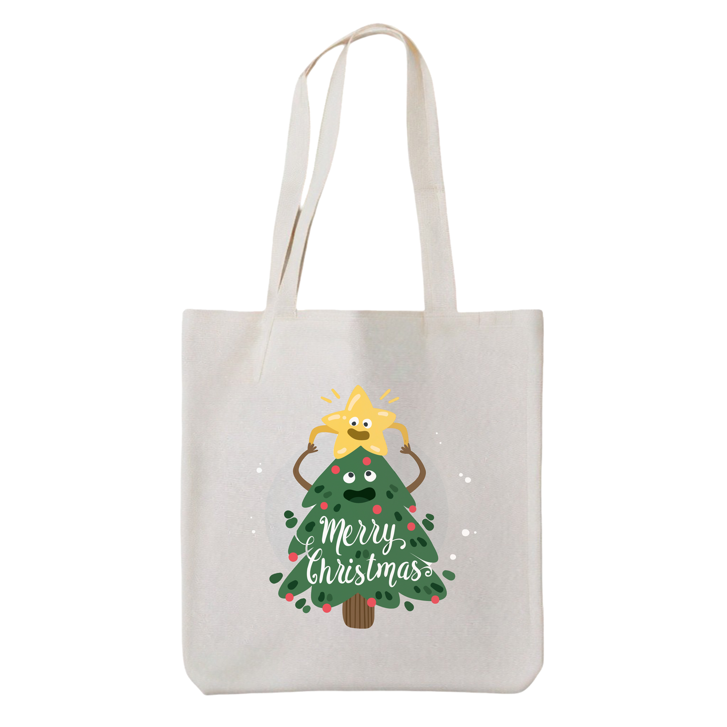 Tote bag "Merry Christmas" con árbol navideño