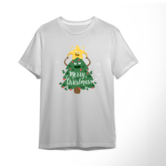 T-shirt "Merry christmas" con árbol navideño