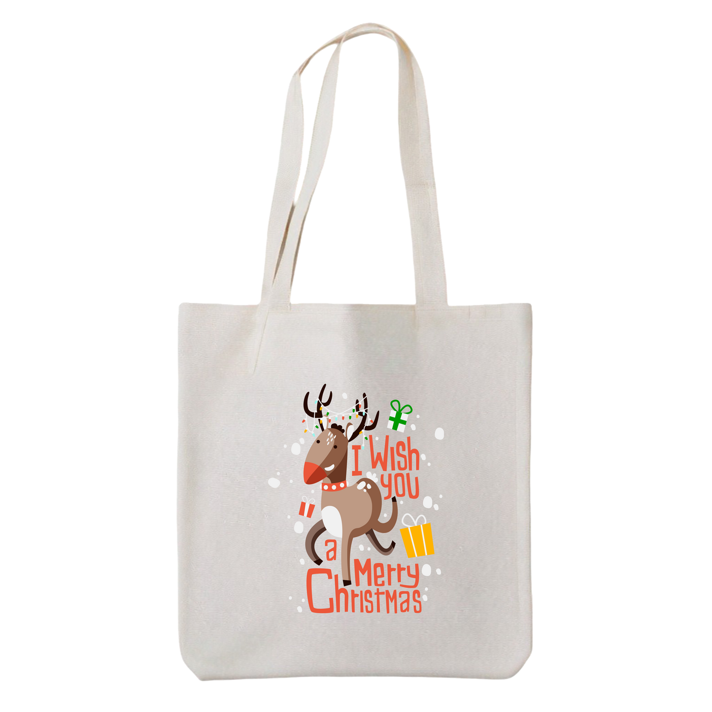 Tote bag "Merry Christmas" con reno