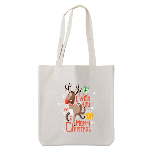 Tote bag "Merry Christmas" con reno