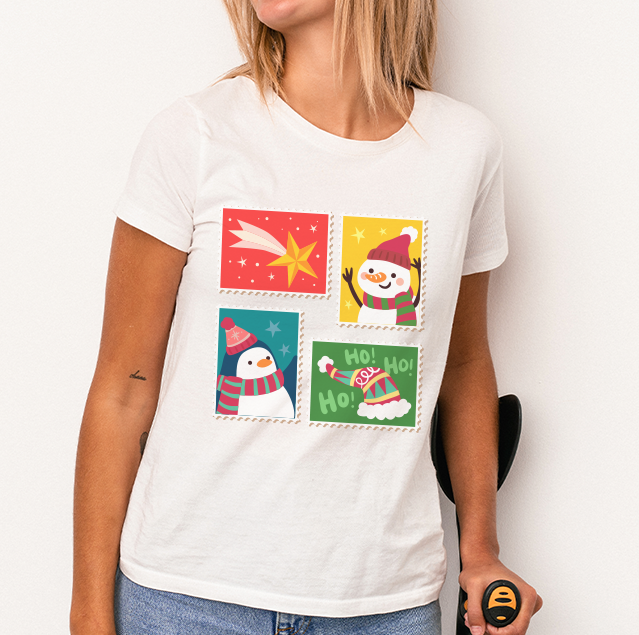 T-shirt con estampas navideñas