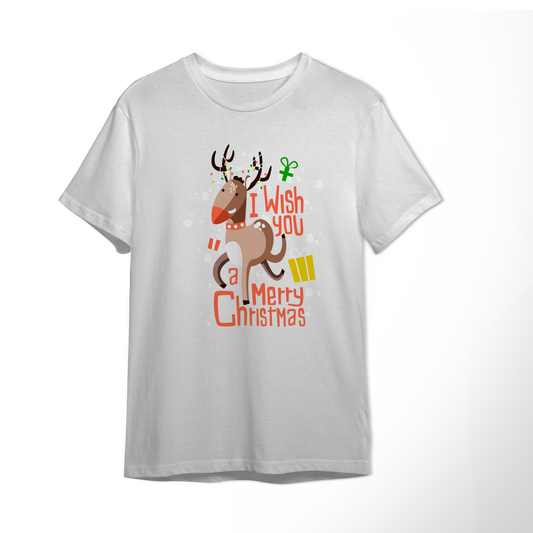 T-shirt "Merry christmas" con reno